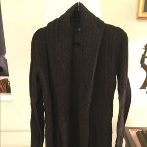 RALPH LAUREN Black wool & cashmere braided sweater